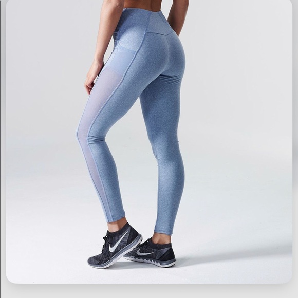 Heathered Blue Gymshark Mesh Leggings 